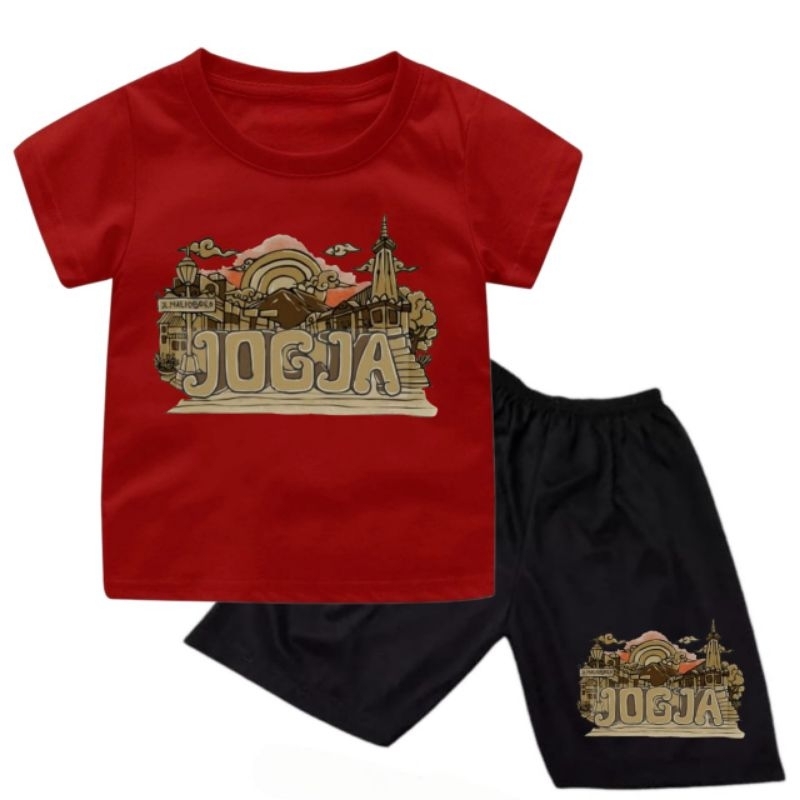 setelan kaos anak Laki-laki dan perempuan motif JOGJA