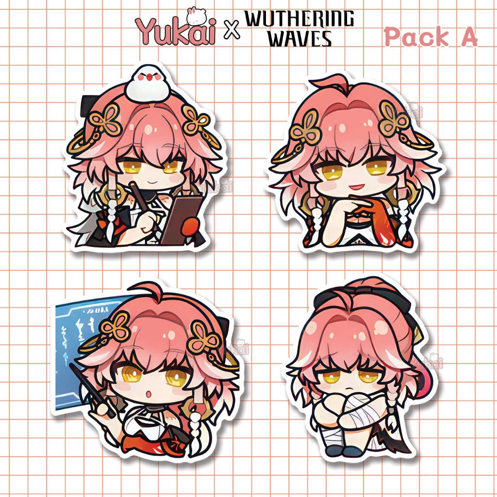 

Stiker Pack Changli Wuthering Waves Premium, Sticker Anime Waterproof