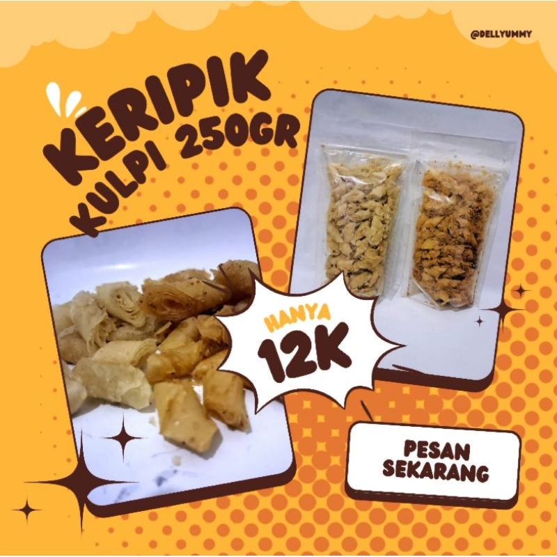 

Keripik Kulpi Kulit Lumpia 250 Gram Renyah Asin dan Pedas Gurih Cemilan Keluarga Enak dan Lezat