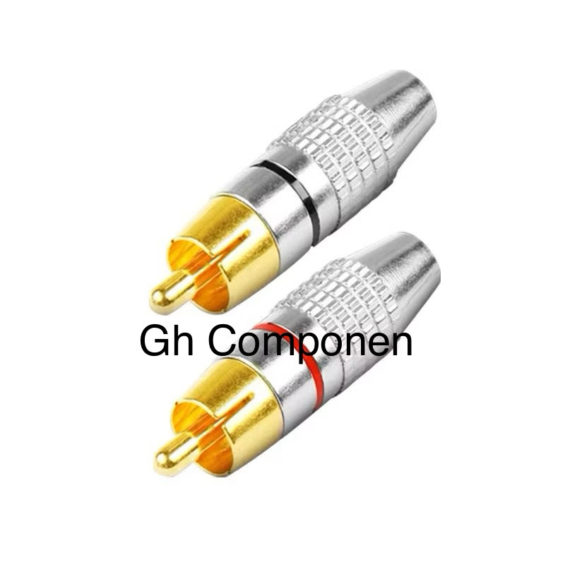 Jack Rca Silver Gold 1Set Jack Rca Metal Gold / Jack Audio Bagus