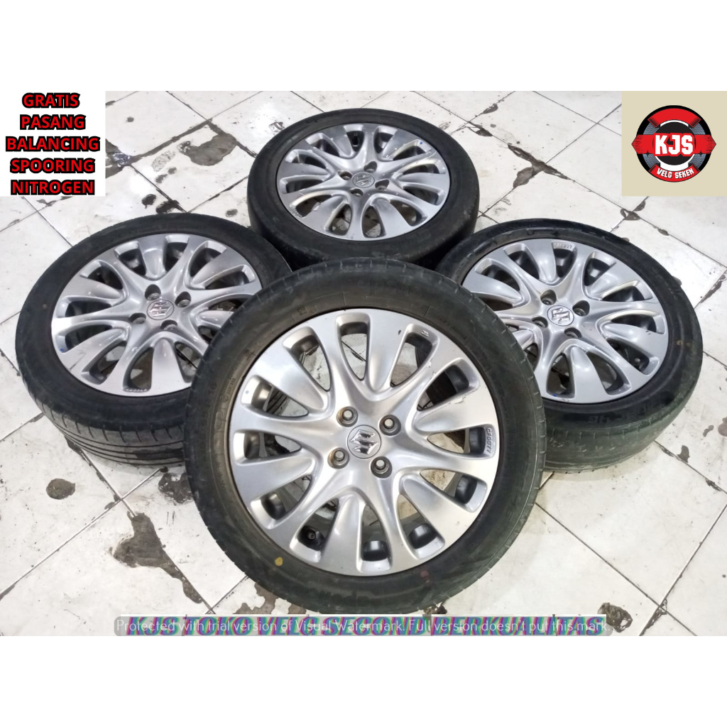VELG OEM SECOND MODEL COPOTAN BALENO RING 16 PCD 4X100 OFFSET 50 WARNA GREY + BAN BONUS COCOK BUAT B