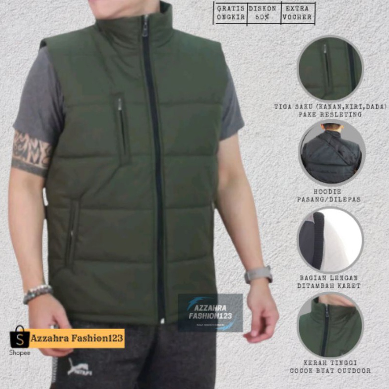 KODE S34G ROMPI POLOS PRIA SAKU 3 DEWASA ADVENTURE  VEST PARASUT PELINDUNG DADA KOMUNITAS OUTDOOR TO