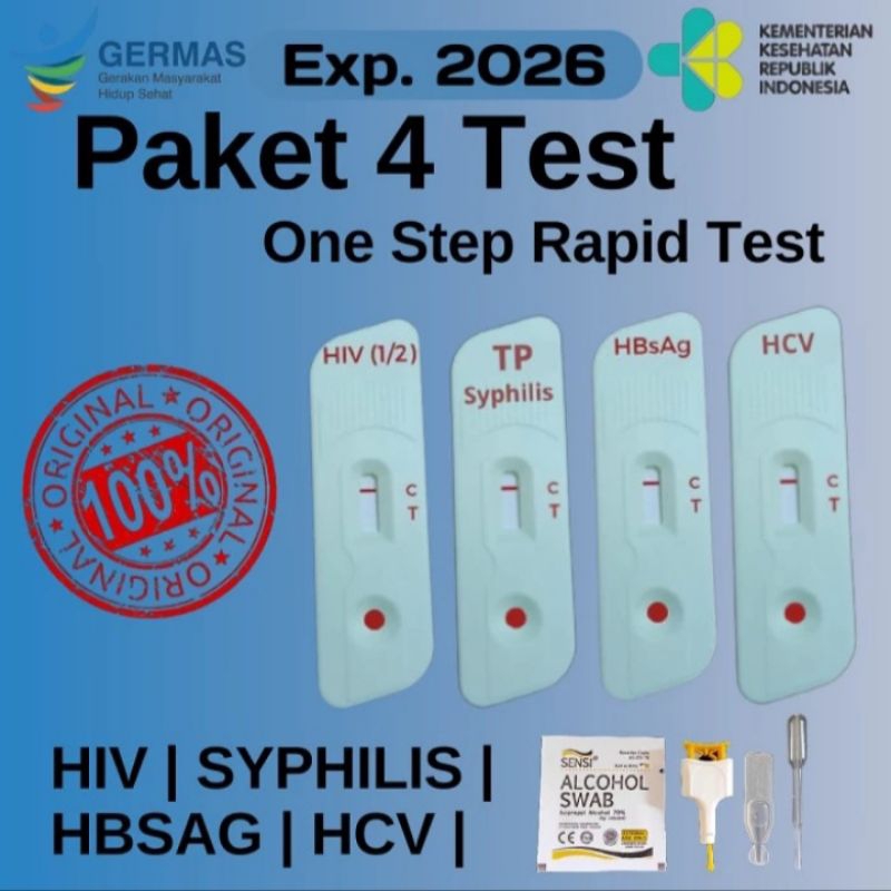 Paketi 4 Terlaris Alat Tes HIV, Sipilis, Hepatitis B, Hepatitis C Akurasi 99%
