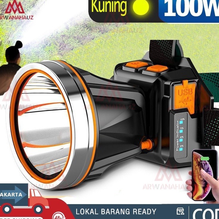 First Order  Senter Kepala Super Terang Tahan Air  Lampu Senter Super Terang Cas Kepala  Senter Kepa