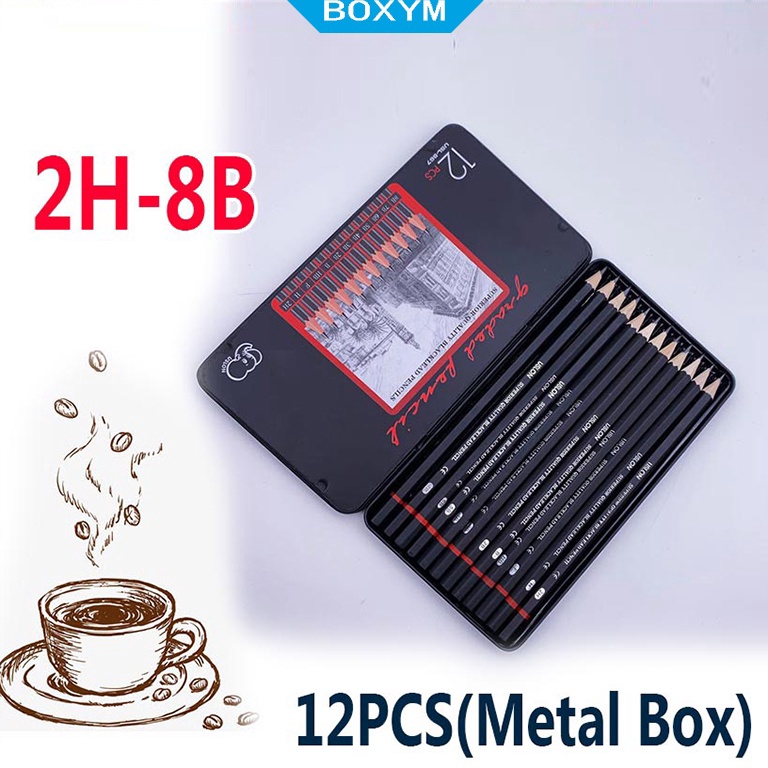 

Hadir Sekarang 12 pcs Pensil gambar sketsa set lengkap 2H H F B HB 2B 3B 4B 5B 6B 7B 8B Charcoal Pensil Set