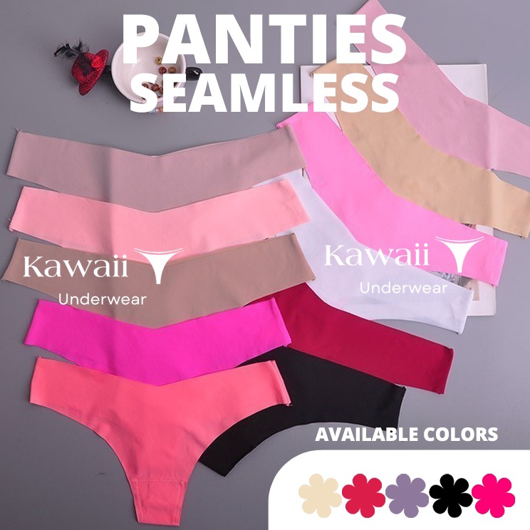 KAWAII  Celana Dalam Wanita Thong Seamless Nylon
