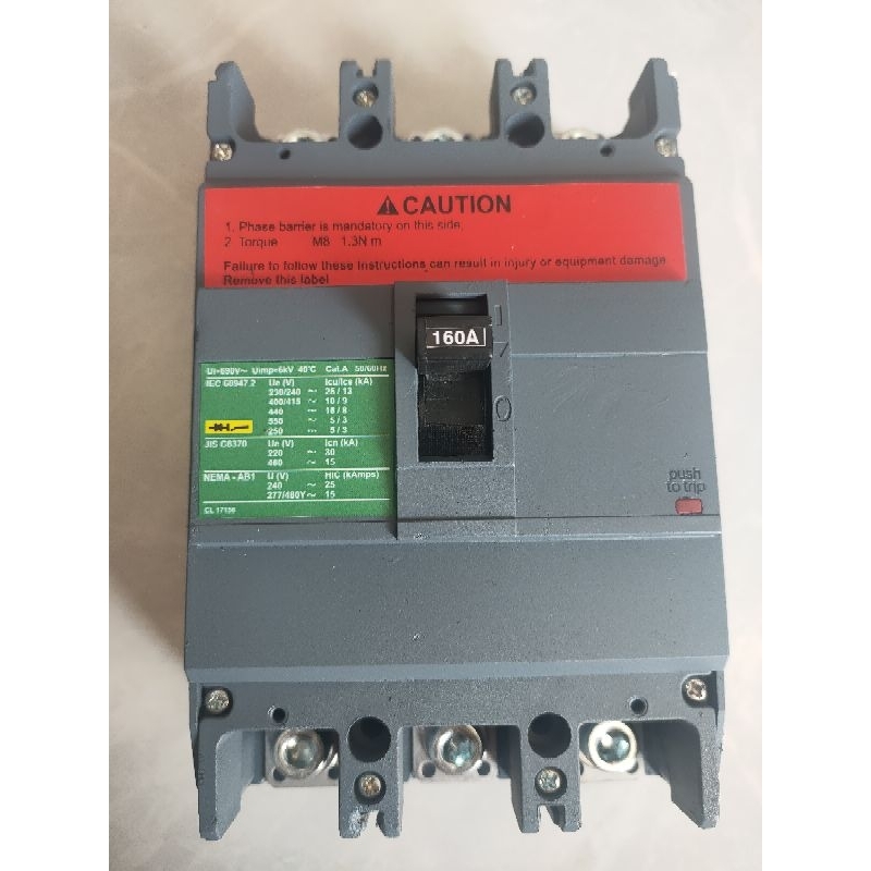 MCCB BREAKER SCHNEIDER EZC250N Amper 160A poles:3p (3phase)