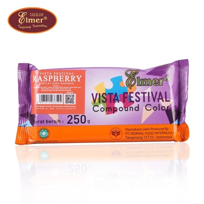 

ELMER VISTA RASPBERRY 250GR, COKLAT BLOK RASA RASPBERRY