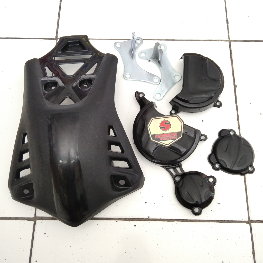 Pelindung Mesin / Cover Engine Guard / Pelindung Mesin Kawasaki KLX 150 Acerbis Set Hitam