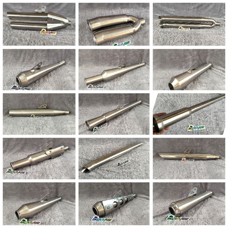 Knalpot Japstyle motor custom stenlis Tiger Megapro GL Scorpio Byson Thunder W175