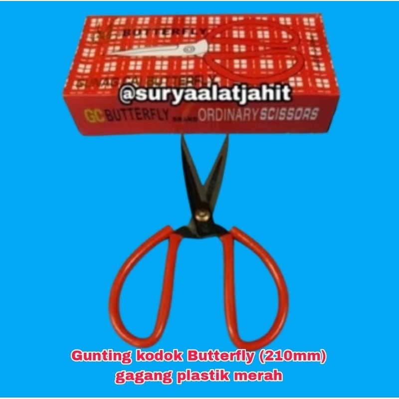 

Gunting kodok Butterfly (210mm) gg plastik merah =rp.189.750/1lsn