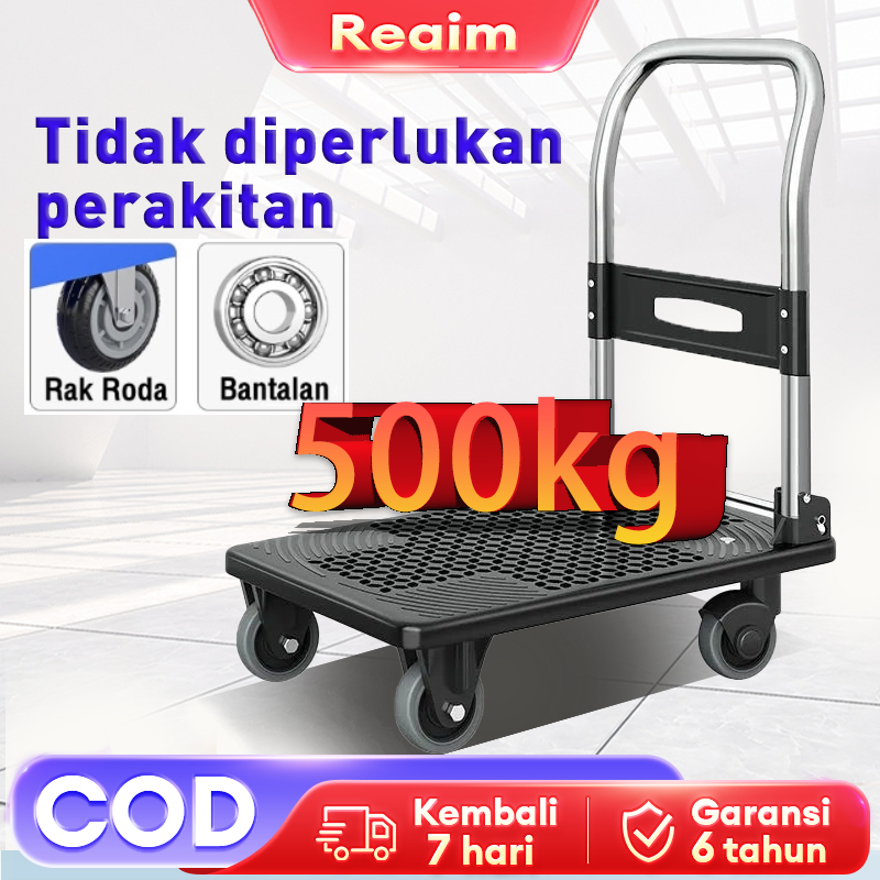 Handtruck Troley Troli Barang Lipat 500kg Handtruck besi gerobak lipat Troli Barang Model Besi Troli