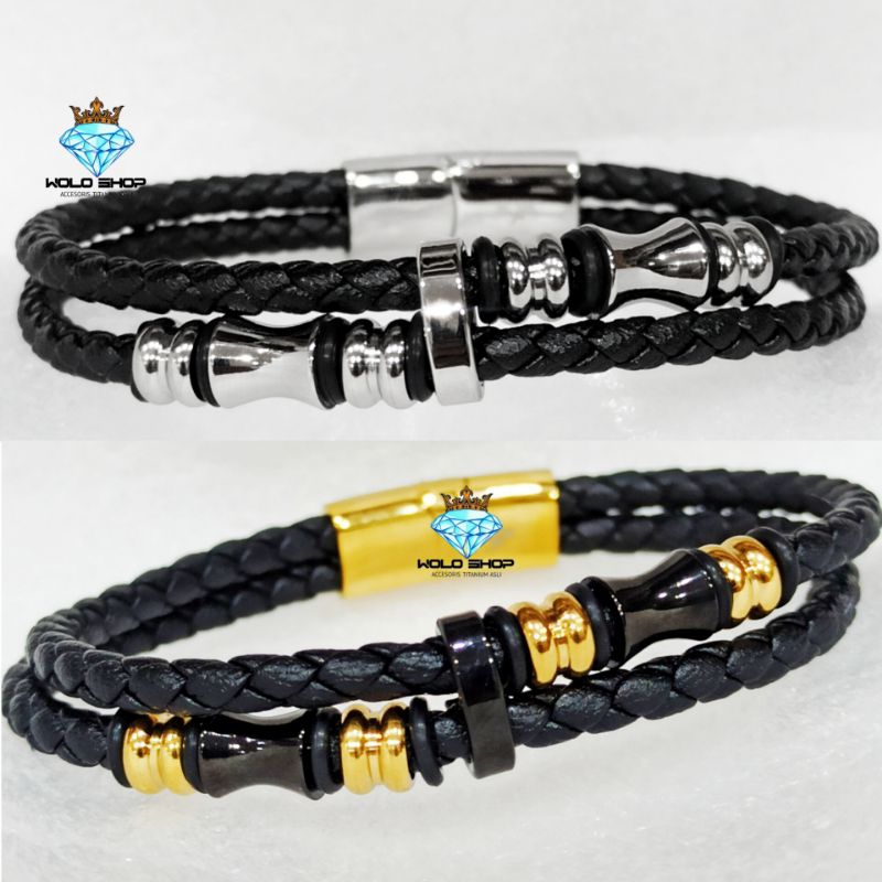 Gelang Kulit Multilayer Brecelet/Gelang Pria Super Keren