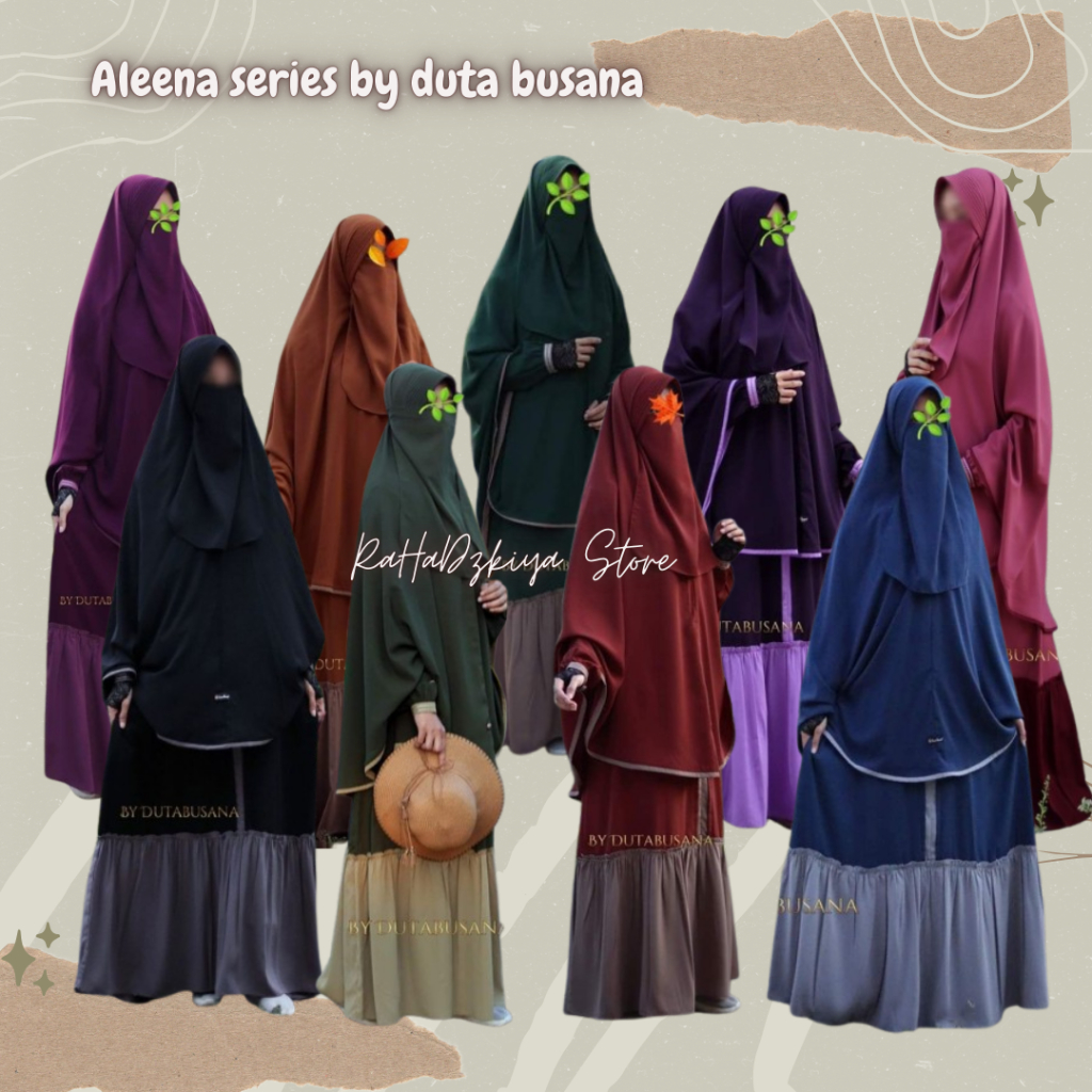 Gamis syar'i set dewasa ready stok size XL XXL Aleena by Duta Busana bs COD