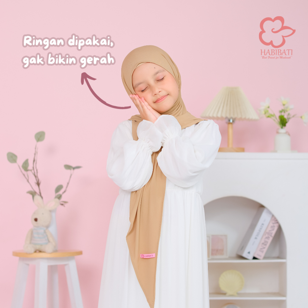 RB HABIBATI - Hijab Pashmina Anak Instant Shofa Hijab Kerudung Jilbab Segitiga Instan Jersey Premium
