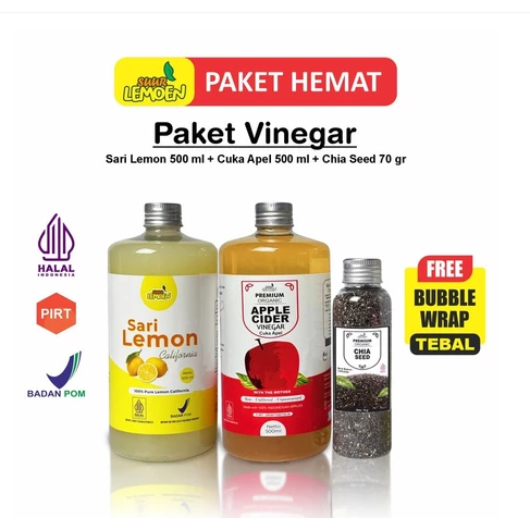 

Paket BestQuality Paket Diet Sehat 3in1 - Cuka Apel 500ml, Sari Lemon 500ml, dan Chia Seed 70gr