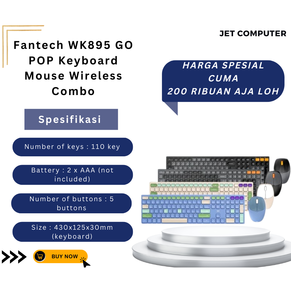 Fantech WK895 / WK-895 Bundle Wireless Keyboard & Mouse