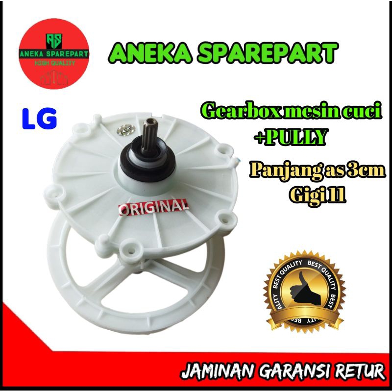 gearbox+pully mesin cuci LG WP-700NPW/WP-710NBWP/WP-730NWP/WP-730NBWP/WP-830QWP as gigi 11 panjang a