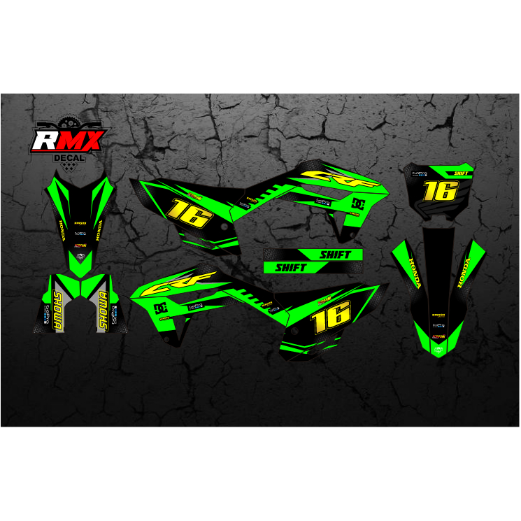 DECAL CRF 250-450 R 2021 FULLBODY (005) DEKAL STIKER CRF 250R 450R 2022 2023 2024 HITAM IJO STABILO,
