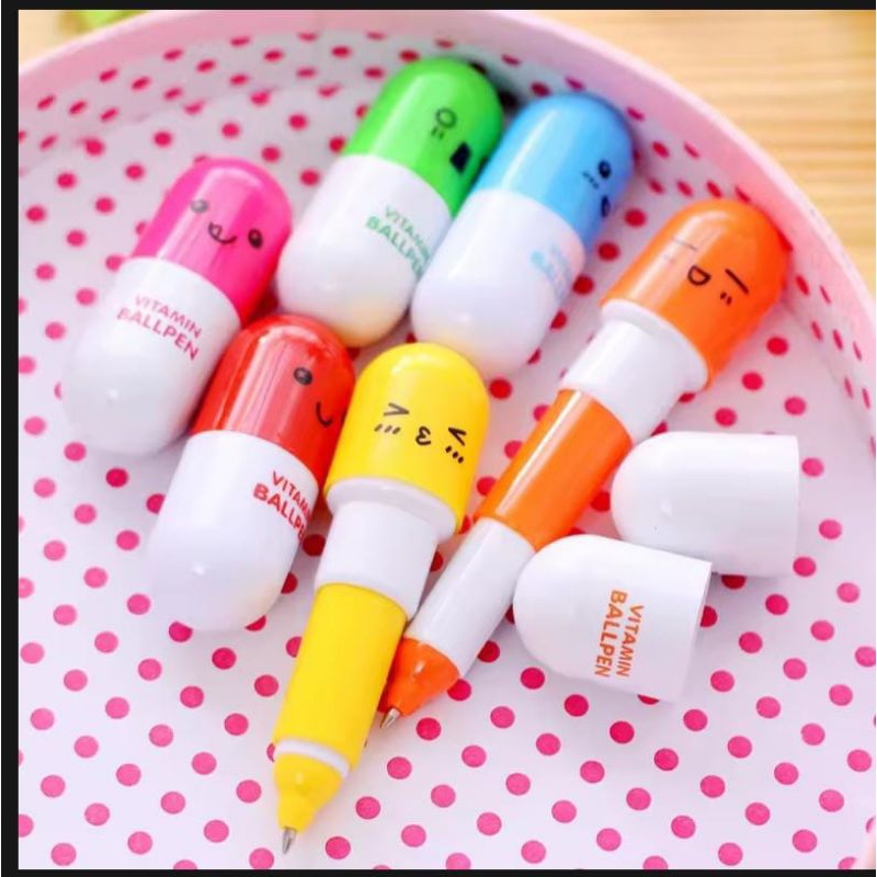 

Pulpen Emoticon Vitamin / Pen Unik / Pena Kapsul / Pulpen Stationary Souvenir Pernikahan