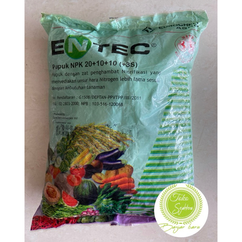 PUPUK ENTEC NPK 20 10 10 BERAT 1 KG KEMASAN PABRIK