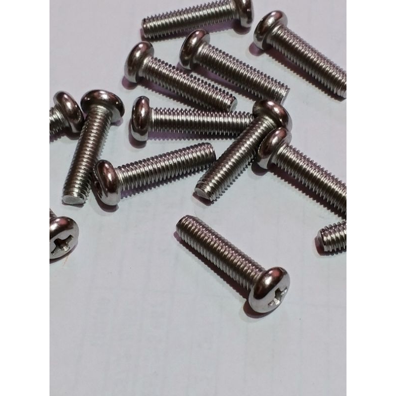 1 biji baut JP m5 2 cm baut plus m5 baut obeng stainless steel baut m5 stainless