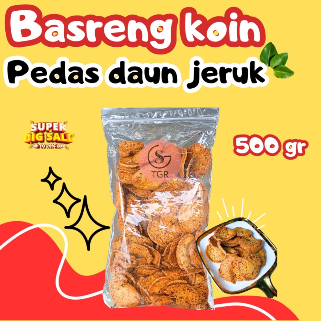 

Keripik Basreng Koin Pedas Daun Jeruk Basreng Pipih 500gr