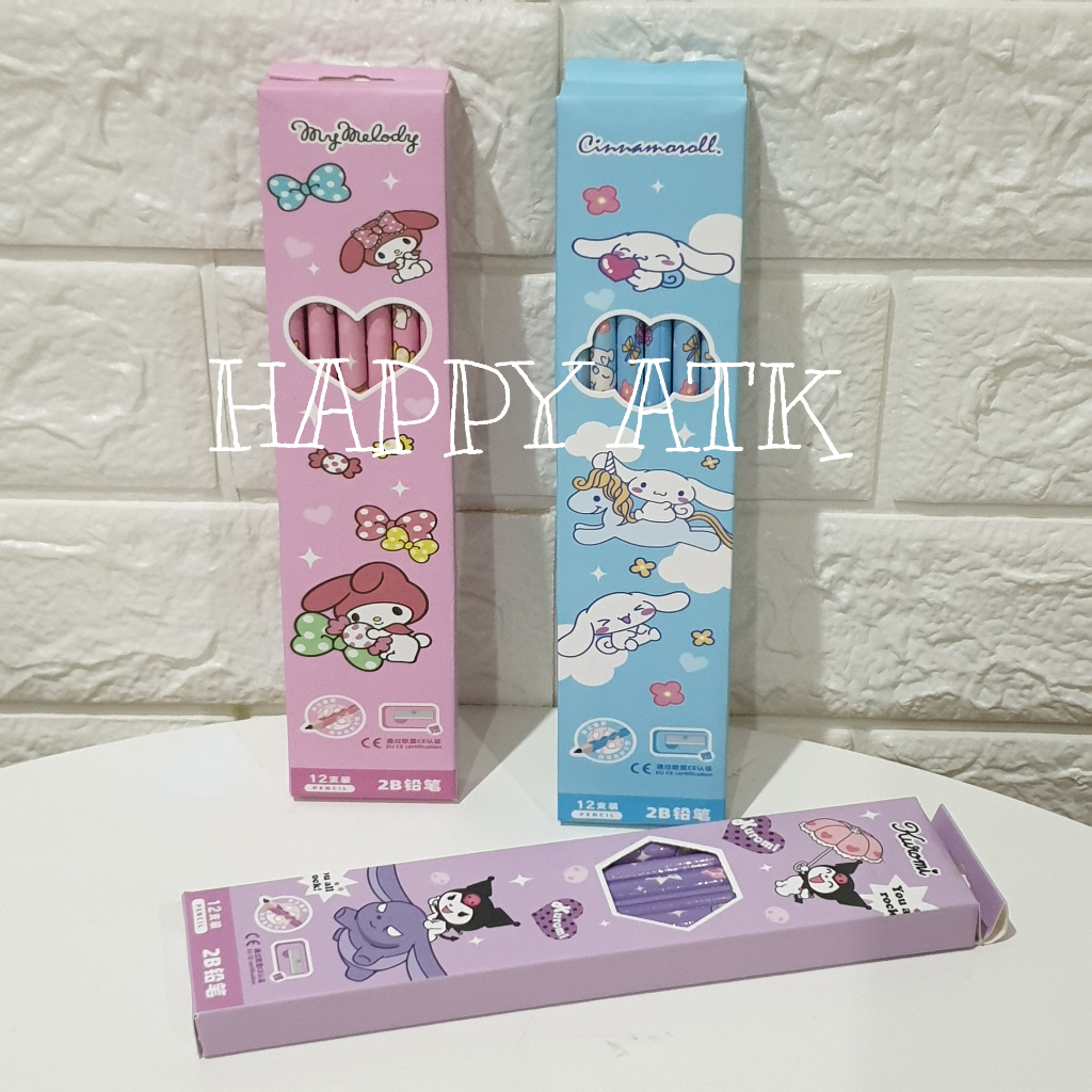 

(ISI 12 PCS) PENSIL KAYU 2B PENCIL SANRIO KUROMI MELODY + RAUTAN