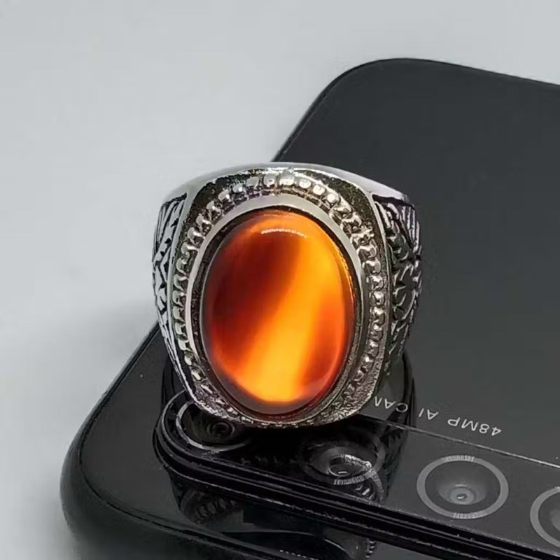 Cincin Batu Yaman Habasyi Natural Yaman Ring alpaka - Batu Cincin Yaman hitam Tembus Natural - Cinci