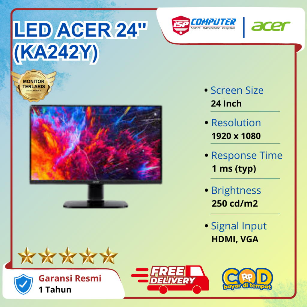 MONITOR LED ACER 24" Inch (KA242Y)