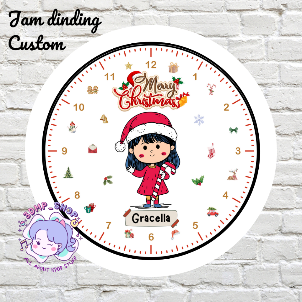 

[MOHON TAMBAH BUBBLE WARP] JAM DINDING CUSTOM HARI NATAL MERRY CHRISTMAS