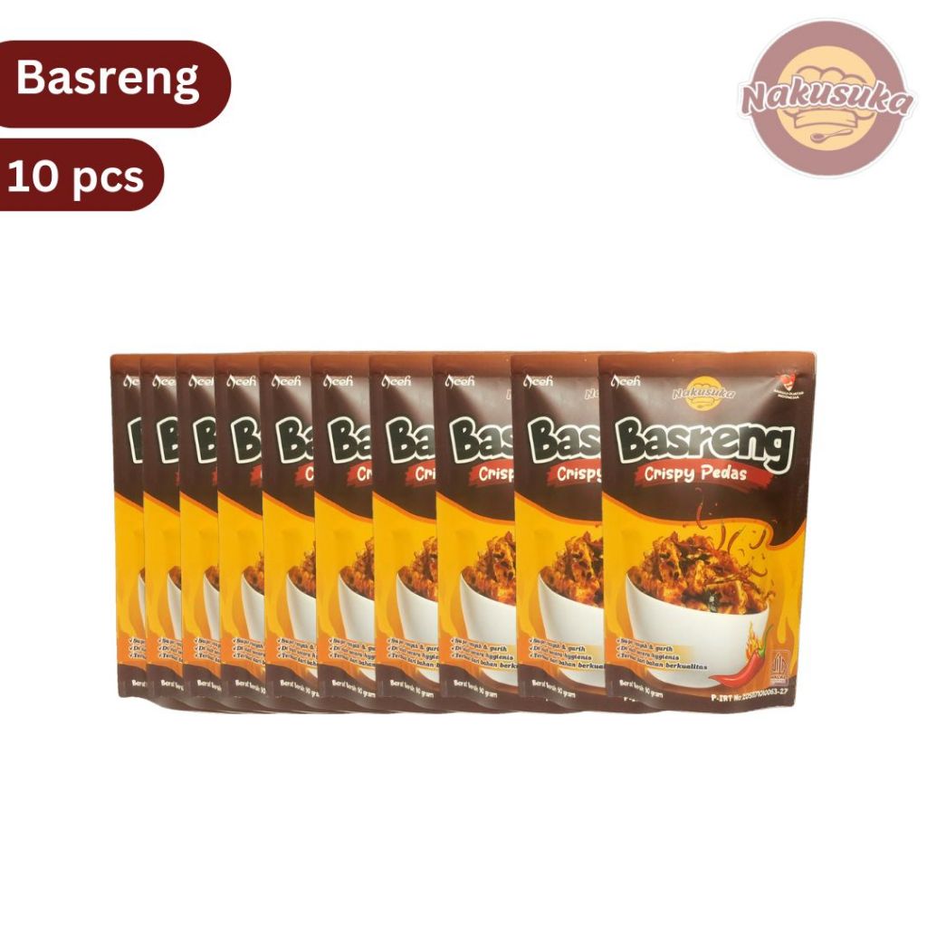 

Nakusuka Paket isi 10 Basreng pedas dan Basreng Original (90gr)