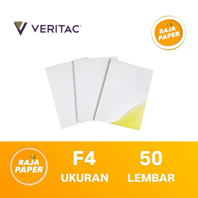 

Kertas Sticker HVS Ukuran F4 50 Lembar By VERITAC ( 215 Mm x 330 Mm ) / ( 21.5 Cm x 33 Cm ) 50 Lbr / 50 Pcs Stiker Doft Doff Matte