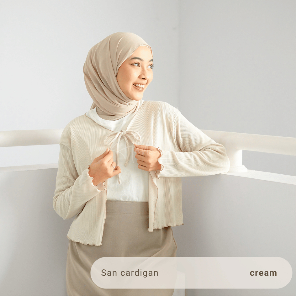 Flamello.co - San Cardigan || Cardigan Crop || Cardigan Korea || Baju Cardigan || Cardigan Wanita ||