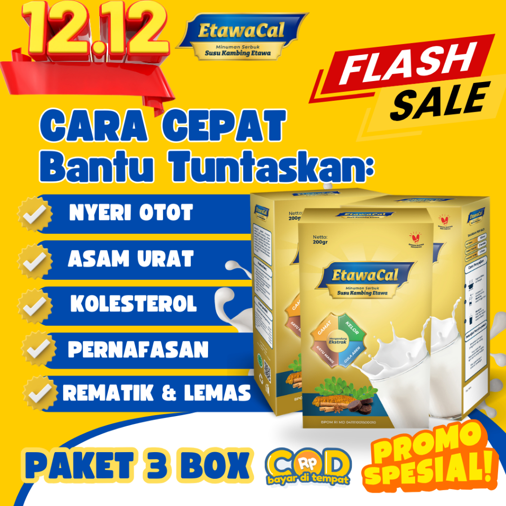 

ETAWACAL 3 BOX - Susu Bubuk Herbal Etawa Atasi Kebas Kesemutan dan Rematik