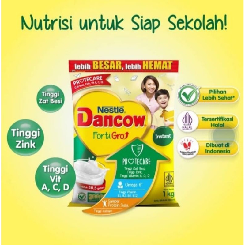 

Susu Bubuk Dancow fortigro Instant kemasan pouch 1kg