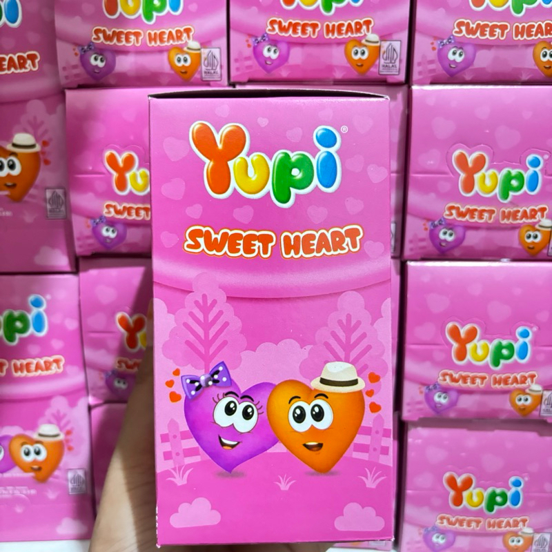 

Yupi Sweet Heart harga per 1 Box isi 12 @144gr