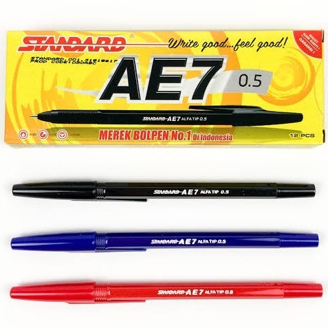 

Pen Standard AE-7 Hitam / Biru / Merah termurah