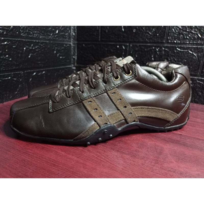 Sepatu SKECHERS, SN 62088, (kulit-coklat) , size 44,5, insol 29,5cm