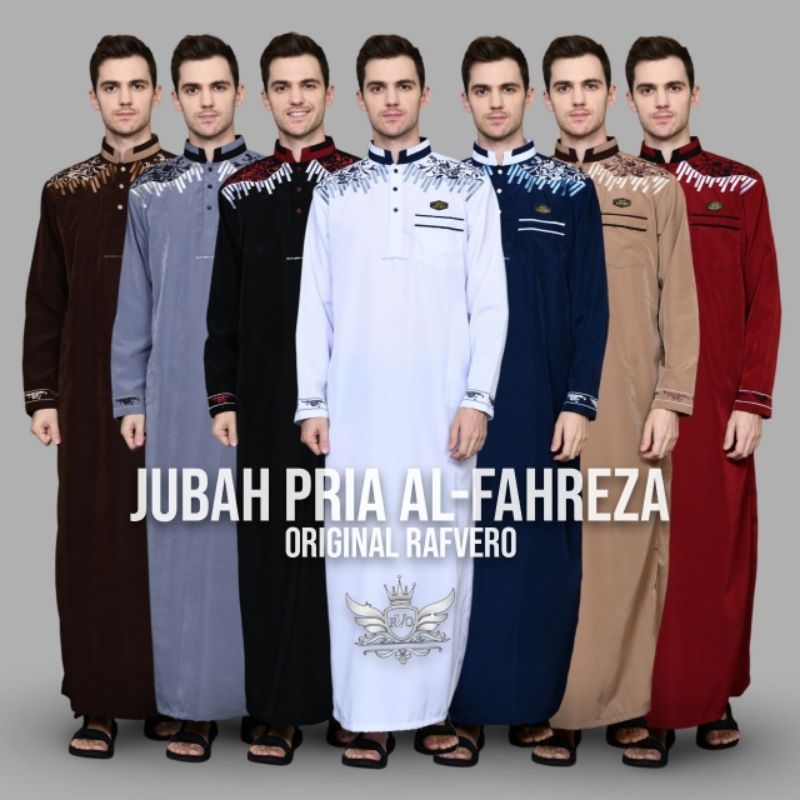Baju Muslim Al Musawa | Jubah Pria Motif Bordir Lengan Panjang | Gamis Cowok Arabian Bahan Toyobo | 