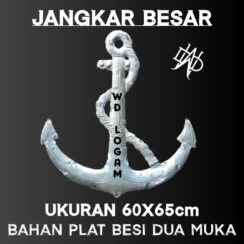 ORNAMEN PAGAR BESI JANGKAR JUMBO 60X65CM DUA MUKA , HIASAN PINTU PAGAR
