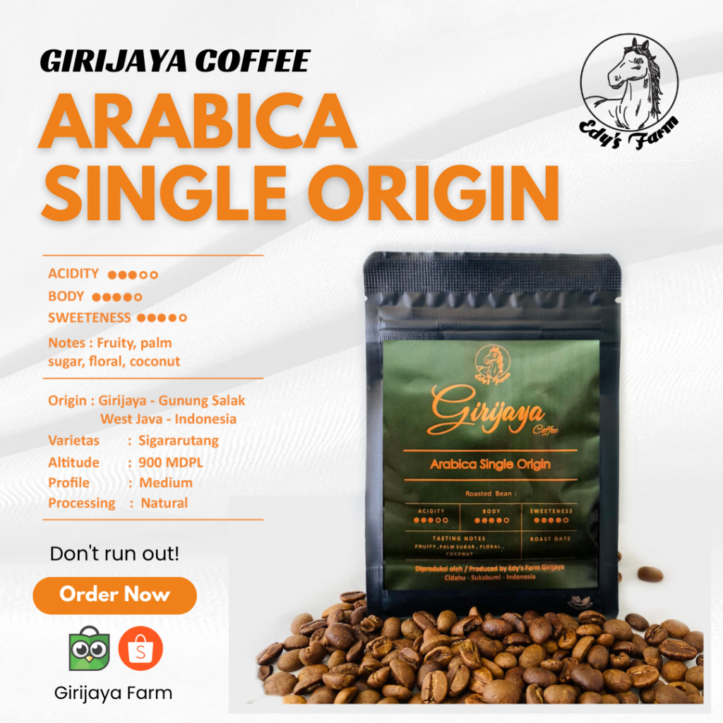 

Kopi Girijaya Arabica Single Origin Natural 100gr - Girijaya Coffee Kopi Arabika Premium Quality