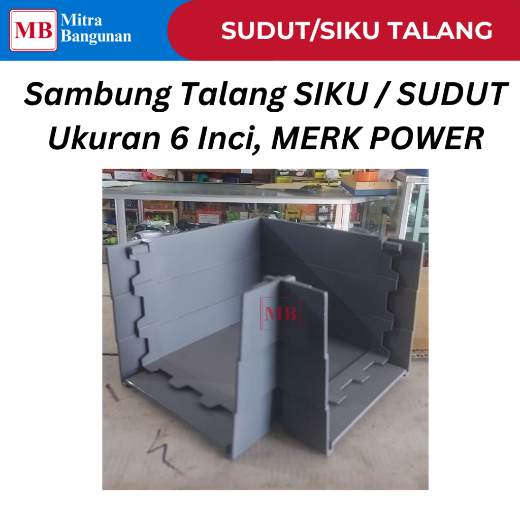 POWER SAMBUNGAN SIKU / SUDUT TALANG AIR KOTAK PVC 6 INCI TEBAL MURAH
