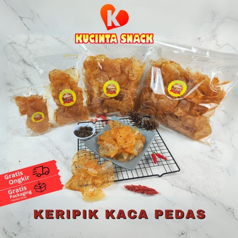 

Kripik Kaca Kripca Pedas Kiloan dan Varian 250 gr, 500 gr Cemilan Gurih Renyah By Kucinta Snack