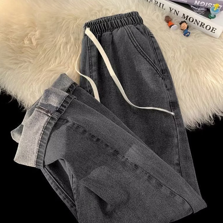 HARGABERSAHABAT Celana jeans pria korean style Baggy jeans Celana panjang pria jeans kulot Jeans ove