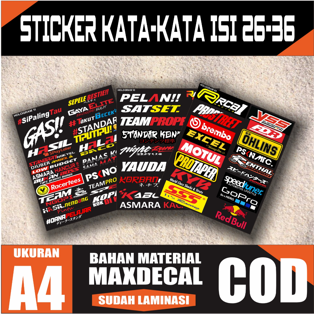 

Stiker Motor Racing Hologram Vinyl Waterproof Anti Air Untuk Sticker Helm Buku Journal Koper Motor Casing HP Laptop TumbleR DLL