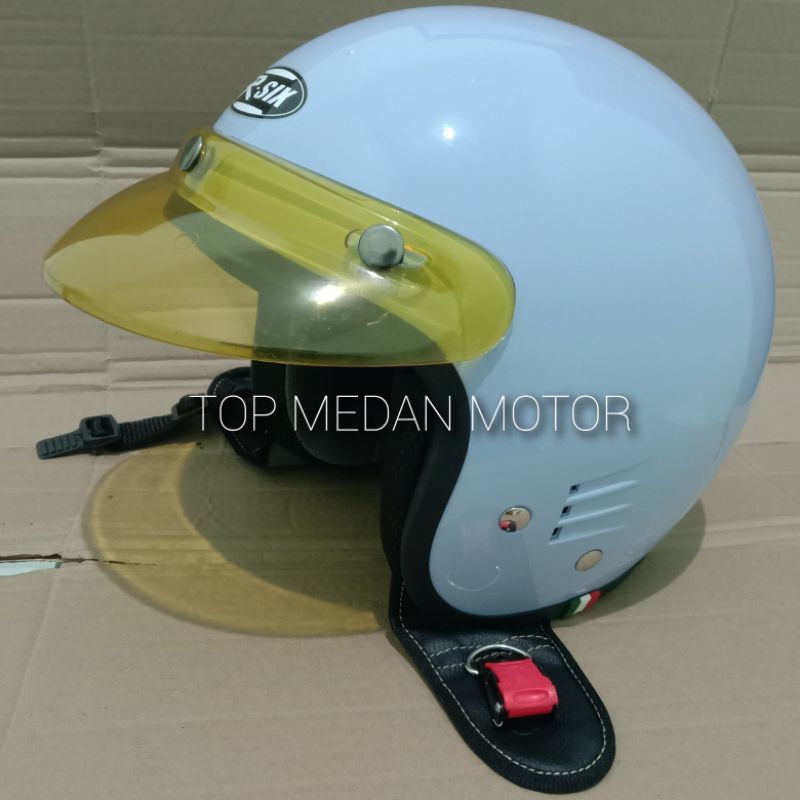 HELM R-SIX RETRO BOGO BLUE POWDER PET WARNA DEWASA