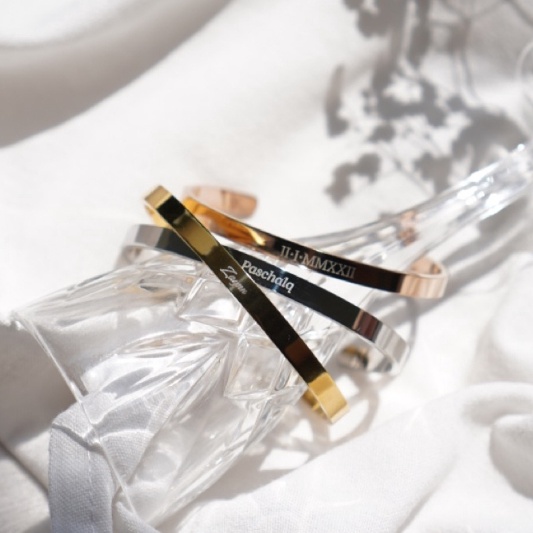 HARGATERMURAH KARA  Classic Bangle Custom Nama  Engravable Bangle