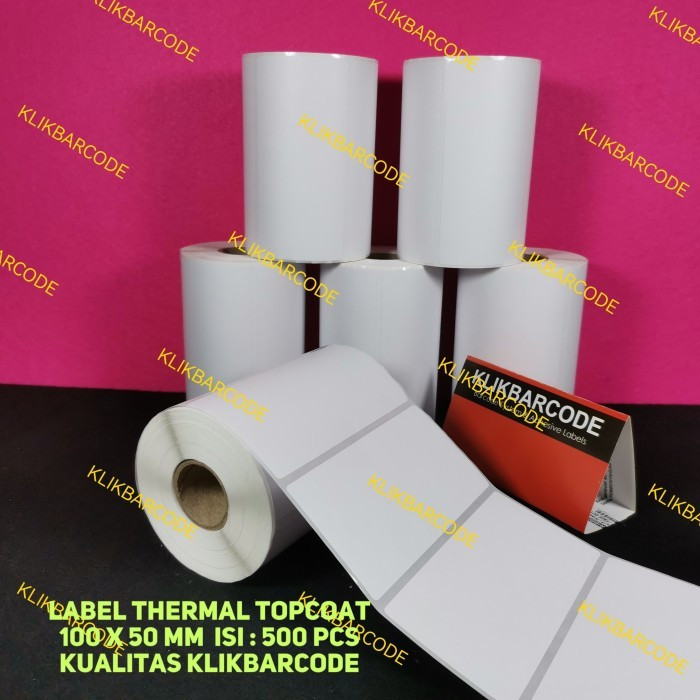 

Label Direct Termal 100x50 / 100 x 50 mm Core 1 Inci Isi 500Pcs Tanpa Ribbon Hasil Cetak Bagus