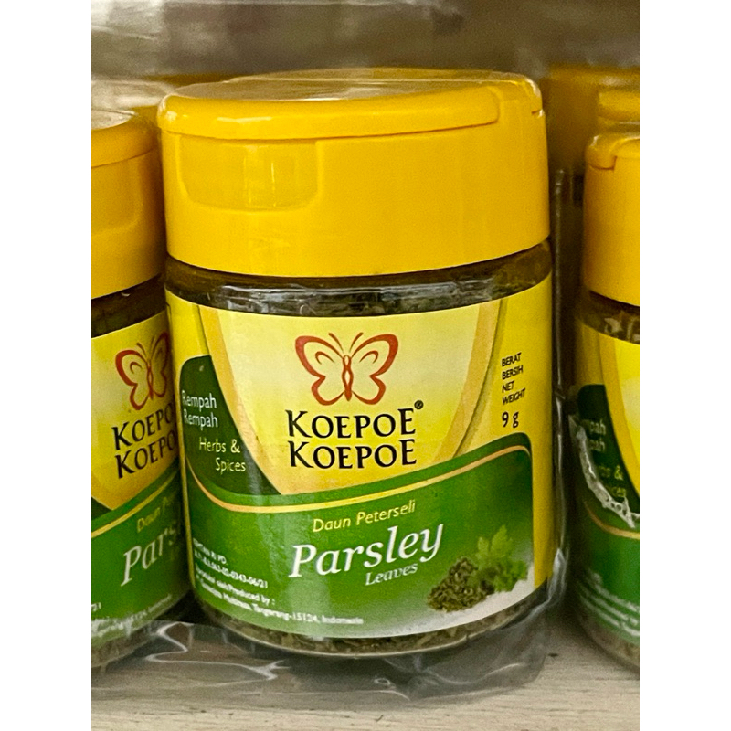 

Koepoe koepoe (Parsley / Oregano / Kayu Manis / Cabe Bubuk / Perisa Alami Bawang Putih )